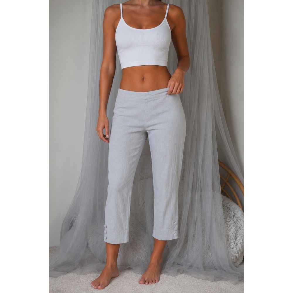 J Jill Linen Blend Minimalist Crop Pants Athleisure Vacation Resortwear 35x24